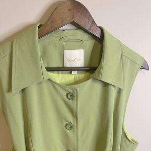 Mod Cloth Size XL Green Button Tie Front Vintage Style Dress